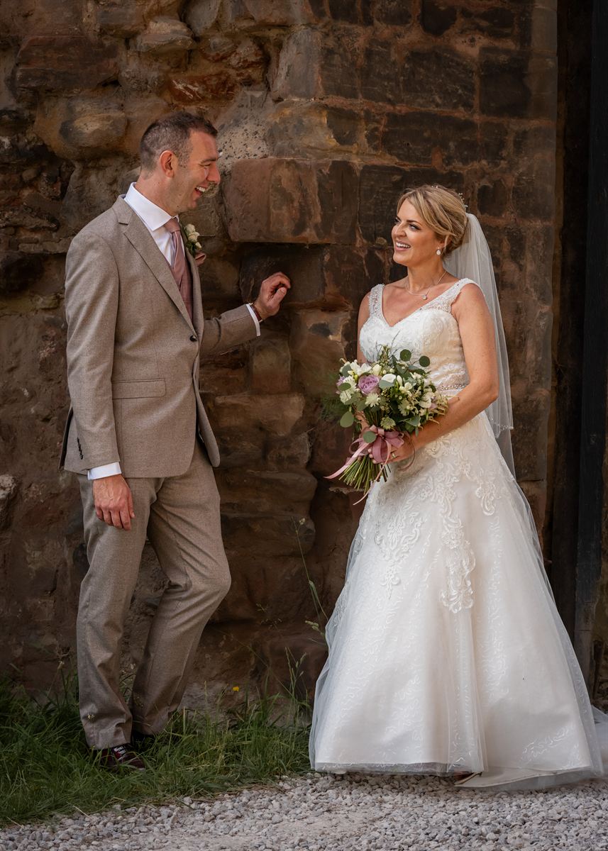 Intimate couple portrait at Derbyshire wedding venue